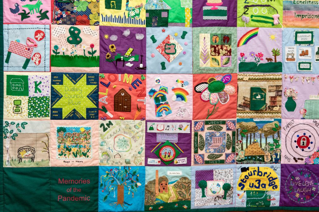 Community quilt created in Dudley to represent the Covid-19 pandemic